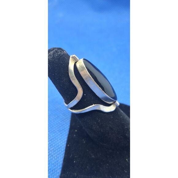 2 sided Turquoise & Onyx silver ring- size 6/6.25- flip ring- Mexican silver 925 - Picture 4 of 9